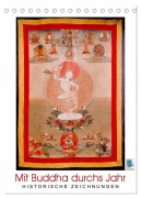 Cover-Bild zum Titel 'Mit Buddha durchs Jahr: historische Zeichnungen (Tischkalender 2026 DIN A5 hoch), CALVENDO Monatskalender' von 'Calvendo Calvendo'