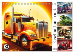 Cover-Bild zum Titel 'Faszination Truck: KI-Designs von Lack und Leistung (Tischkalender 2026 DIN A5 quer), CALVENDO Monatskalender' von 'Marco Warstat'