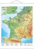 Frankreich physisch 1 : 1.500 000. Wandkarte mit Metallbeleistung - Heinrich Stiefel