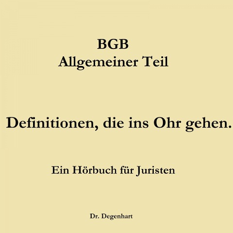Bgb - Allgemeiner Teil - Thomas Degenhart