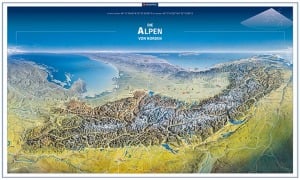 Cover-Bild zum Titel 'KOMPASS Panorama-Poster Die Alpen von Norden' von ''