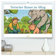 Cover-Bild zum Titel 'Tierischer Humor im Alltag (hochwertiger Premium Wandkalender 2026 DIN A2 quer), Kunstdruck in Hochglanz' von 'Anita Brückmann'