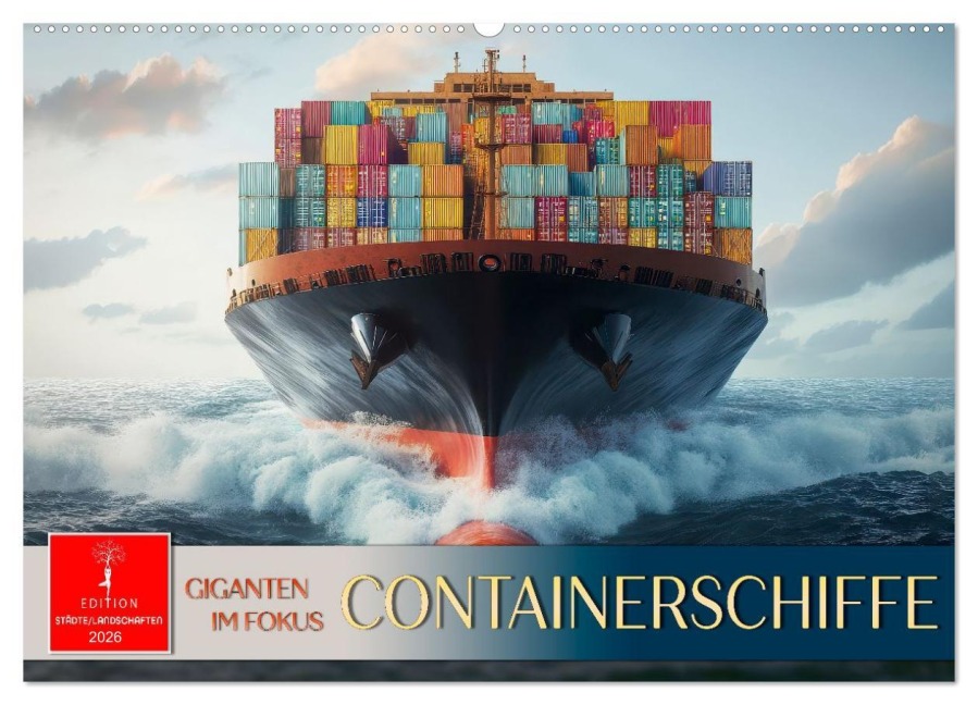 Containerschiffe - Giganten im Fokus (Wandkalender 2026 DIN A2 quer), CALVENDO Monatskalender - Peter Roder