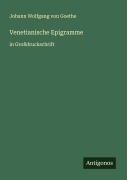 Cover-Bild zum Titel 'Venetianische Epigramme' von 'Johann Wolfgang von Goethe'