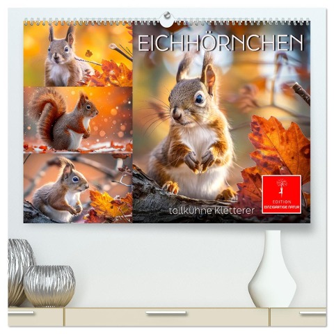 Eichhörnchen - tollkühne Kletterer (hochwertiger Premium Wandkalender 2025 DIN A2 quer), Kunstdruck in Hochglanz - Peter Roder