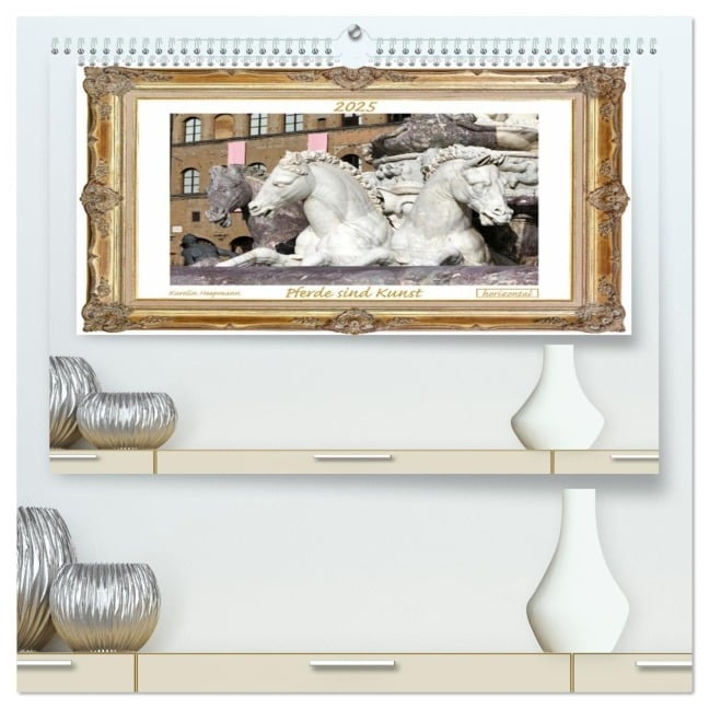 Pferde sind Kunst - horizontal (hochwertiger Premium Wandkalender 2026 DIN A2 quer), Kunstdruck in Hochglanz - Karolin Heepmann