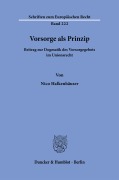 Cover-Bild zum Titel 'Vorsorge als Prinzip' von 'Nico Halkenhäuser'