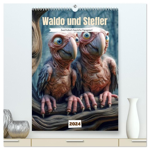 Waldo und Stefler (hochwertiger Premium Wandkalender 2024 DIN A2 hoch), Kunstdruck in Hochglanz - Harald Laier