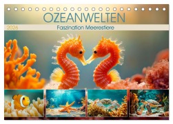 Cover-Bild zum Titel 'OZEANWELTEN Faszination Meerestiere (Tischkalender 2026 DIN A5 quer), CALVENDO Monatskalender' von 'Melanie Viola'