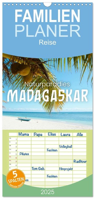 Familienplaner 2025 - Naturparadies Madagaskar mit 5 Spalten (Wandkalender, 21 x 45 cm) CALVENDO - Sf Sf