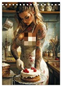 Cover-Bild zum Titel 'Tattoo Girls and Cakes (Desk Calendar 2026 DIN A5 portrait), CALVENDO 12 Month DeskCalendar' von 'Dirk Meutzner'