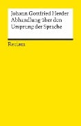 Cover-Bild zum Titel 'Abhandlung über den Ursprung der Sprache' von 'Johann G Herder'