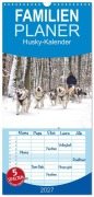 Cover-Bild zum Titel 'Familienplaner 2027 - Husky-Kalender mit 5 Spalten (Wandkalender, 21 x 45 cm) CALVENDO' von 'Andiwolves'