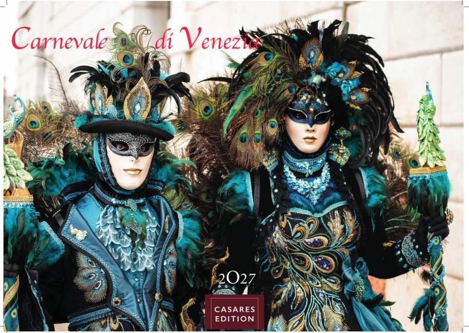 Venedig Karneval Kalender 2027 - Wandkalender | Fotokalender Italien 24x35 cm -. mit Karneval-Fotos, fantasievollen Masken und Kostümen - 