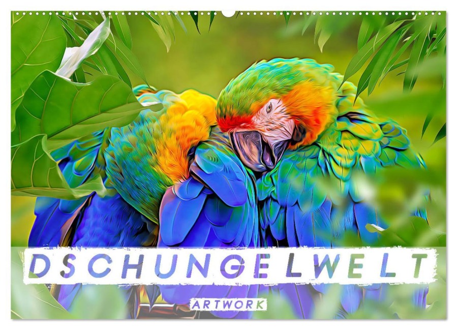 Dschungelwelt - Artwork (Wandkalender 2026 DIN A2 quer), CALVENDO Monatskalender - Liselotte Brunner-Klaus
