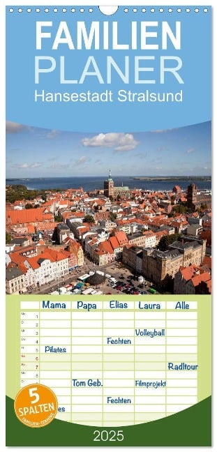 Familienplaner 2025 - Hansestadt Stralsund mit 5 Spalten (Wandkalender, 21 x 45 cm) CALVENDO - Peter Schickert