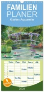 Cover-Bild zum Titel 'Familienplaner 2026 - Garten Aquarelle mit 5 Spalten (Wandkalender, 21 x 45 cm) CALVENDO' von 'Jitka Krause'