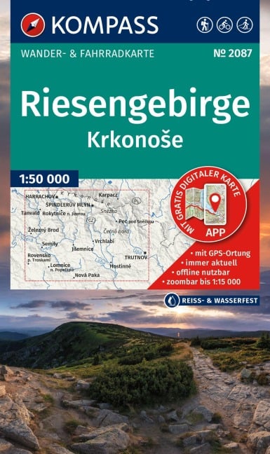 KOMPASS Wanderkarte 2087 Riesengebirge, Krkonose 1:50.000 - 