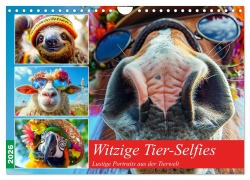 Cover-Bild zum Titel 'Witzige Tier-Selfies. Lustige Portraits aus der Tierwelt (Wandkalender 2026 DIN A4 quer), CALVENDO Monatskalender' von 'Rose Hurley'