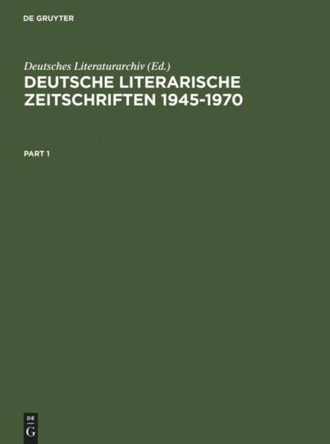 Deutsche literarische Zeitschriften 1945-1970 - 