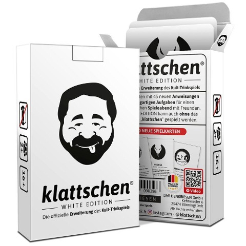 DENKRIESEN - klattschen® - WHITE EDITION - Die offizielle Erweiterung des Kult-Trinkspiels - 