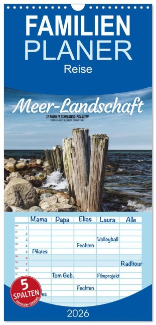 Familienplaner 2026 - Meer-Landschaft - 12 Monate Schleswig Holstein mit 5 Spalten (Wandkalender, 21 x 45 cm) CALVENDO - Thomas Jansen