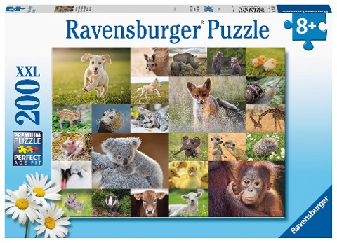 Ravensburger Kinderpuzzle - 13353 Süße Tierbabys - 200 Teile Puzzle für Kinder ab 8 Jahren - 