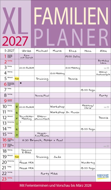 XL Familienplaner 2027 - 