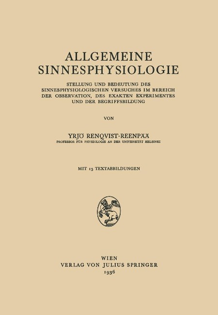 Allgemeine Sinnesphysiologie - Vrjö Renqvist-Reenpää