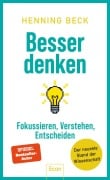 Cover-Bild zum Titel 'Besser denken' von 'Henning Beck'