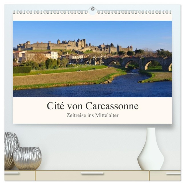 Cite von Carcassonne - Zeitreise ins Mittelalter (hochwertiger Premium Wandkalender 2026 DIN A2 quer), Kunstdruck in Hochglanz - LianeM LianeM