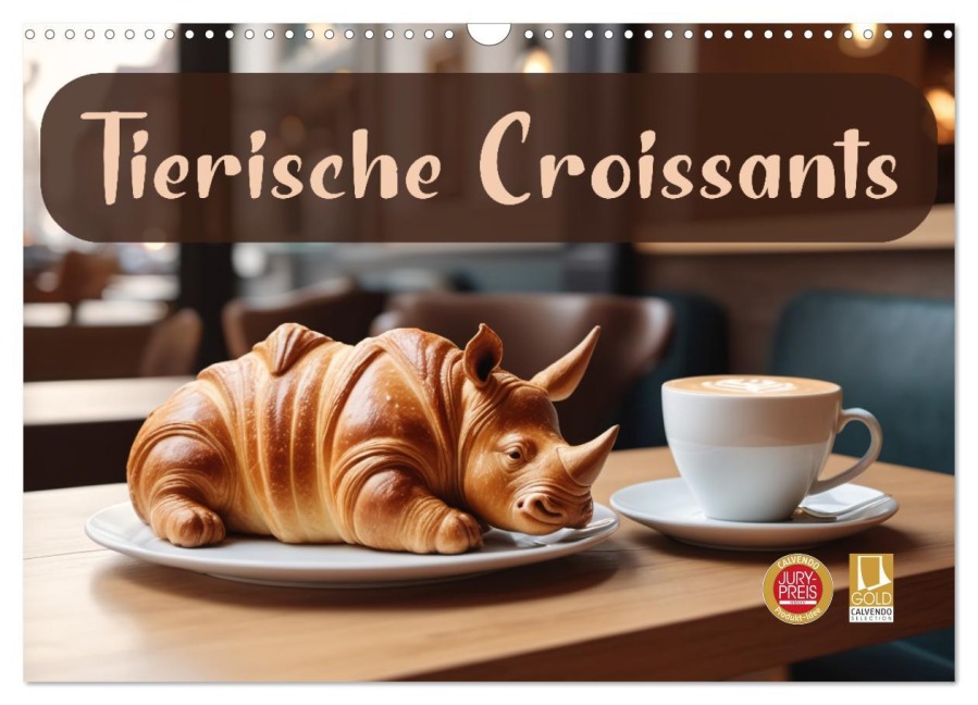 Tierische Croissants (Wandkalender 2026 DIN A3 quer), CALVENDO Monatskalender - ShirtScene ShirtScene