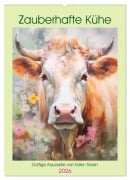Zauberhafte Kühe. Duftige Aquarelle von tollen Tieren (Wandkalender 2026 DIN A2 hoch), CALVENDO Monatskalender - Rose Hurley