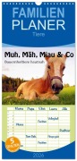 Familienplaner 2026 - Muh, Mäh, Miau & Co mit 5 Spalten (Wandkalender, 21 x 45 cm) CALVENDO - Leon Leon
