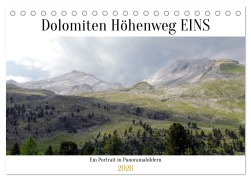 Cover-Bild zum Titel 'Der Dolomiten Höhenweg EINS in Panoramabildern (Tischkalender 2026 DIN A5 quer), CALVENDO Monatskalender' von 'Max König'