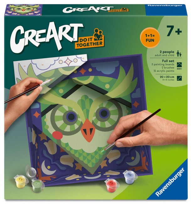 CreArt, Malen nach Zahlen Do it together - Eule - 