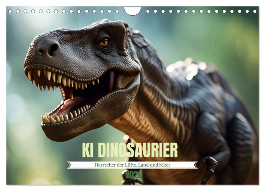 KI Dinosaurier - Herrscher der Lüfte, Land und Meer (Wandkalender 2026 DIN A4 quer), CALVENDO Monatskalender - Claudia Schimmack