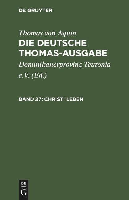 Christi Leben - Thomas von Aquin