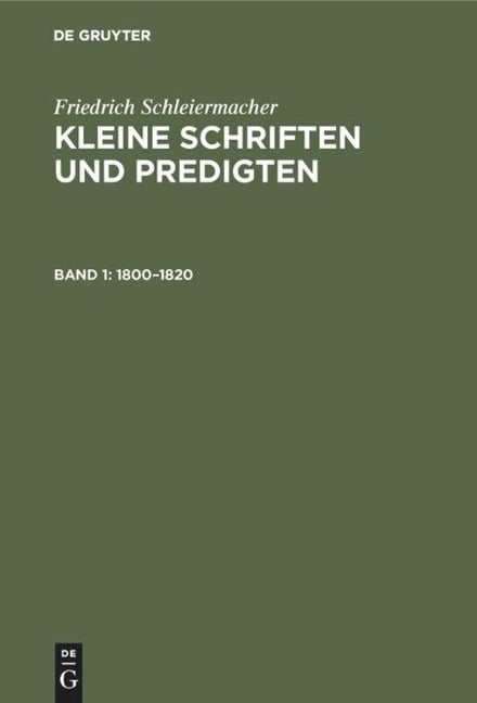 1800-1820 - Friedrich Schleiermacher