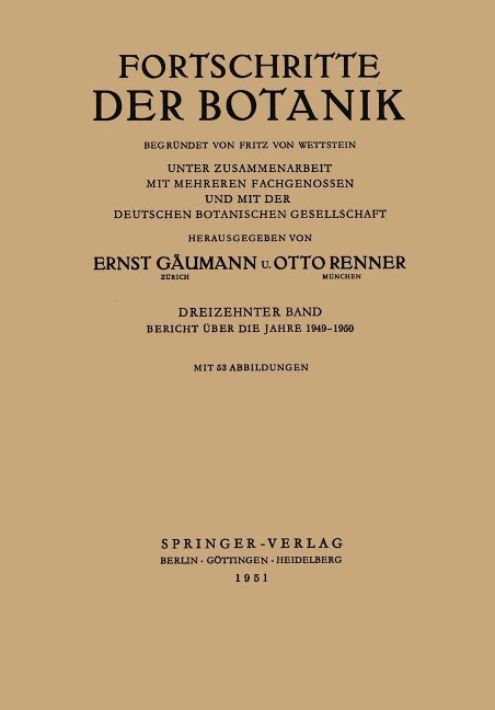 Bericht über die Jahre 1949-1950 - Ulrich Lüttge, Wolfram Beyschlag, Burkhard Büdel, Dennis Francis, John Cushman