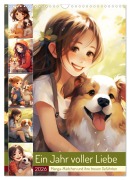 Ein Jahr voller Liebe. Manga-Mädchen und ihre treuen Gefährten (Wandkalender 2026 DIN A3 hoch), CALVENDO Monatskalender - Rose Hurley