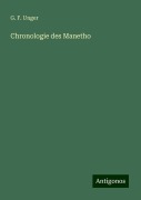 Chronologie des Manetho - G. F. Unger