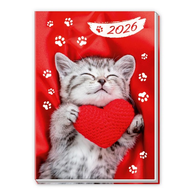 Trötsch Taschenkalender A7 Katze 2026 - 