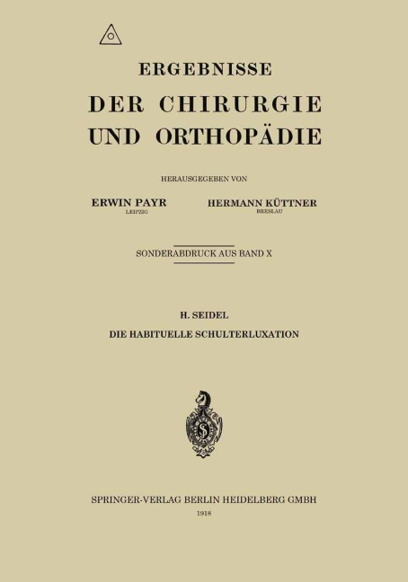 Die habituelle Schulterluxation - H. Seidel