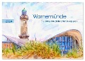 Warnemünde - Die Ostseestadt illustriert in Aquarell (Wandkalender 2024 DIN A2 quer), CALVENDO Monatskalender - Anja Frost