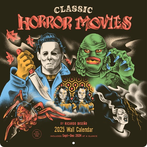 Classic Horror Movies 2025 Wall Calendar - Ricardo Diseño