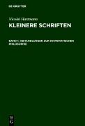 Cover-Bild zum Titel 'Abhandlungen zur systematischen Philosophie' von 'Nicolai Hartmann'