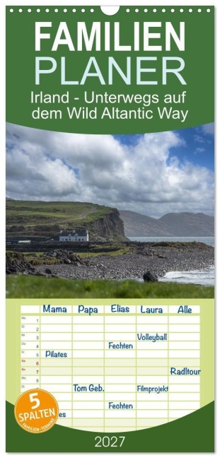 Familienplaner 2027 - Irland - Unterwegs auf dem Wild Altantic Way mit 5 Spalten (Wandkalender, 21 x 45 cm) CALVENDO - Claudia Guth
