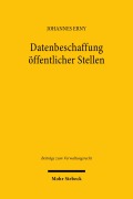 Cover-Bild zum Titel 'Datenbeschaffung öffentlicher Stellen' von 'Johannes Erny'