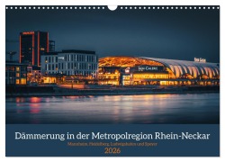 Cover-Bild zum Titel 'Dämmerung in der Metropolregion Rhein-Neckar (Wandkalender 2026 DIN A3 quer), CALVENDO Monatskalender' von 'Thorsten Assfalg'